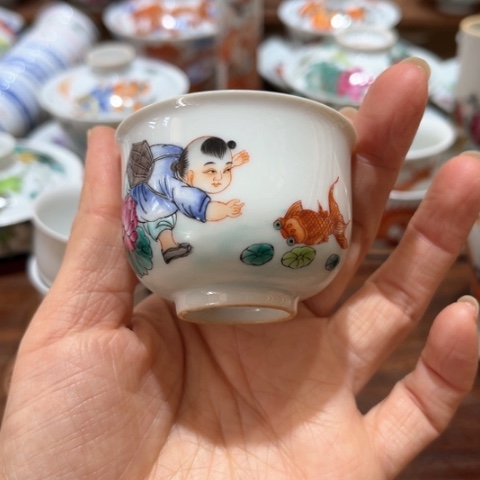 手绘盖碗壶承陶瓷
