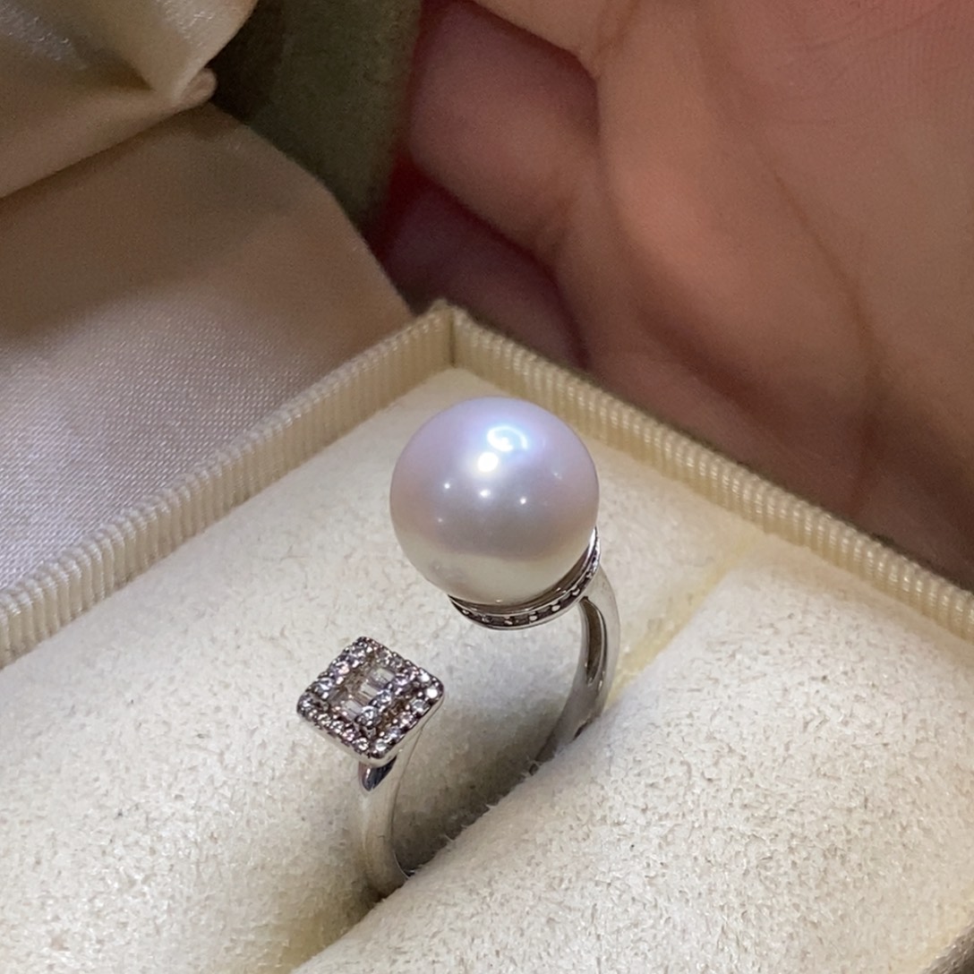 淡水珍珠戒指银S925镶嵌