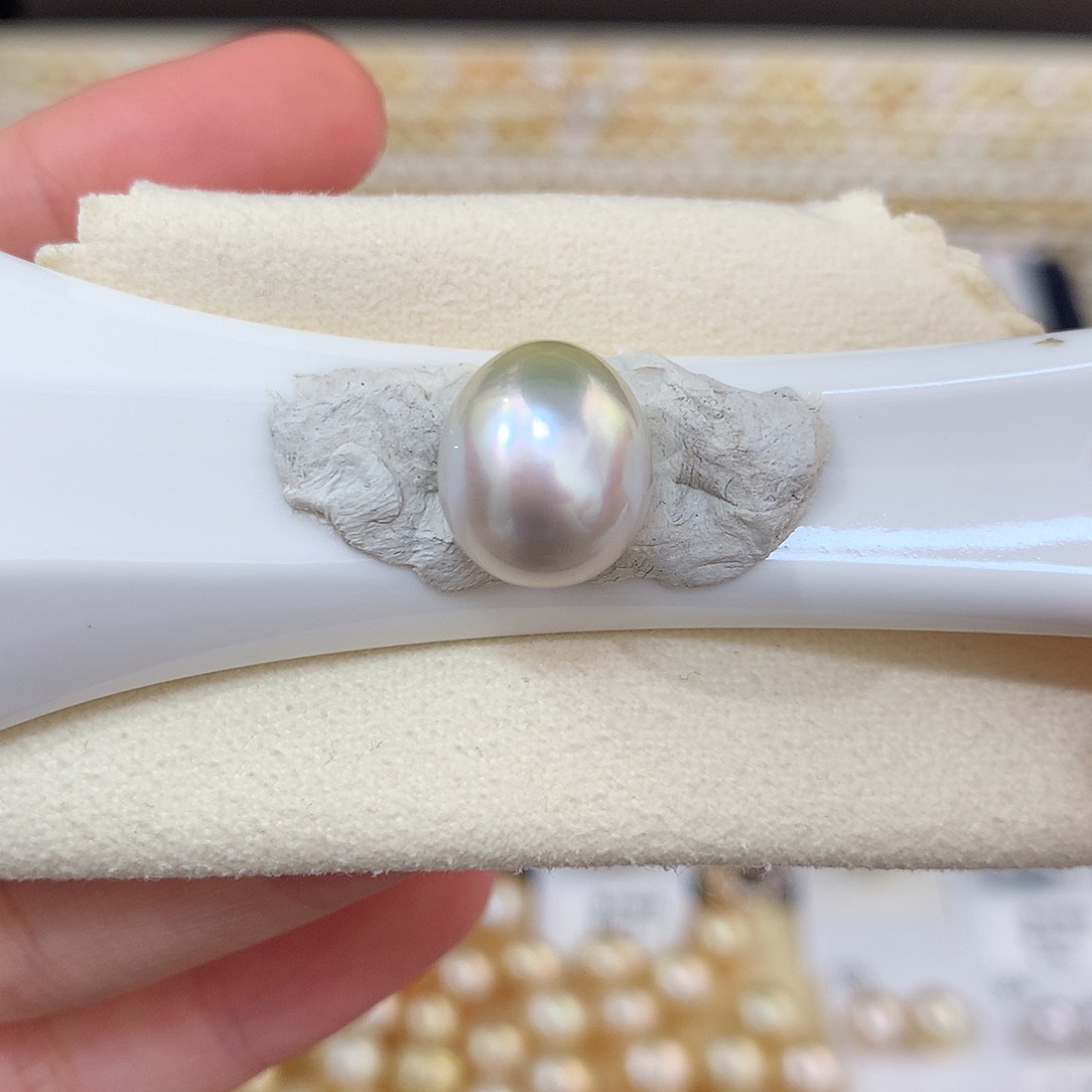 未镶嵌海水珍珠澳白银蓝10.8mm