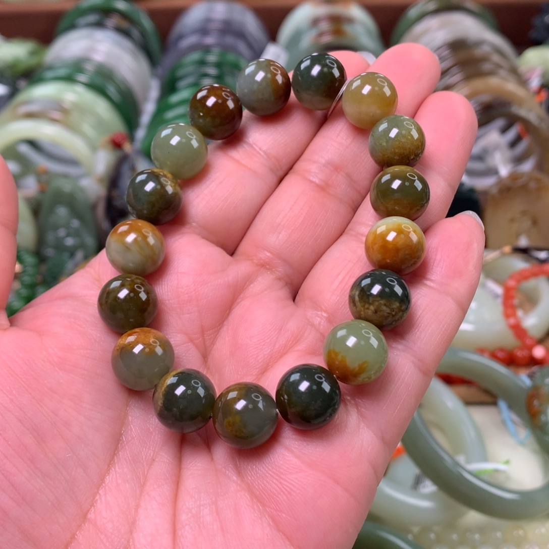 和田玉未镶嵌手链卡12