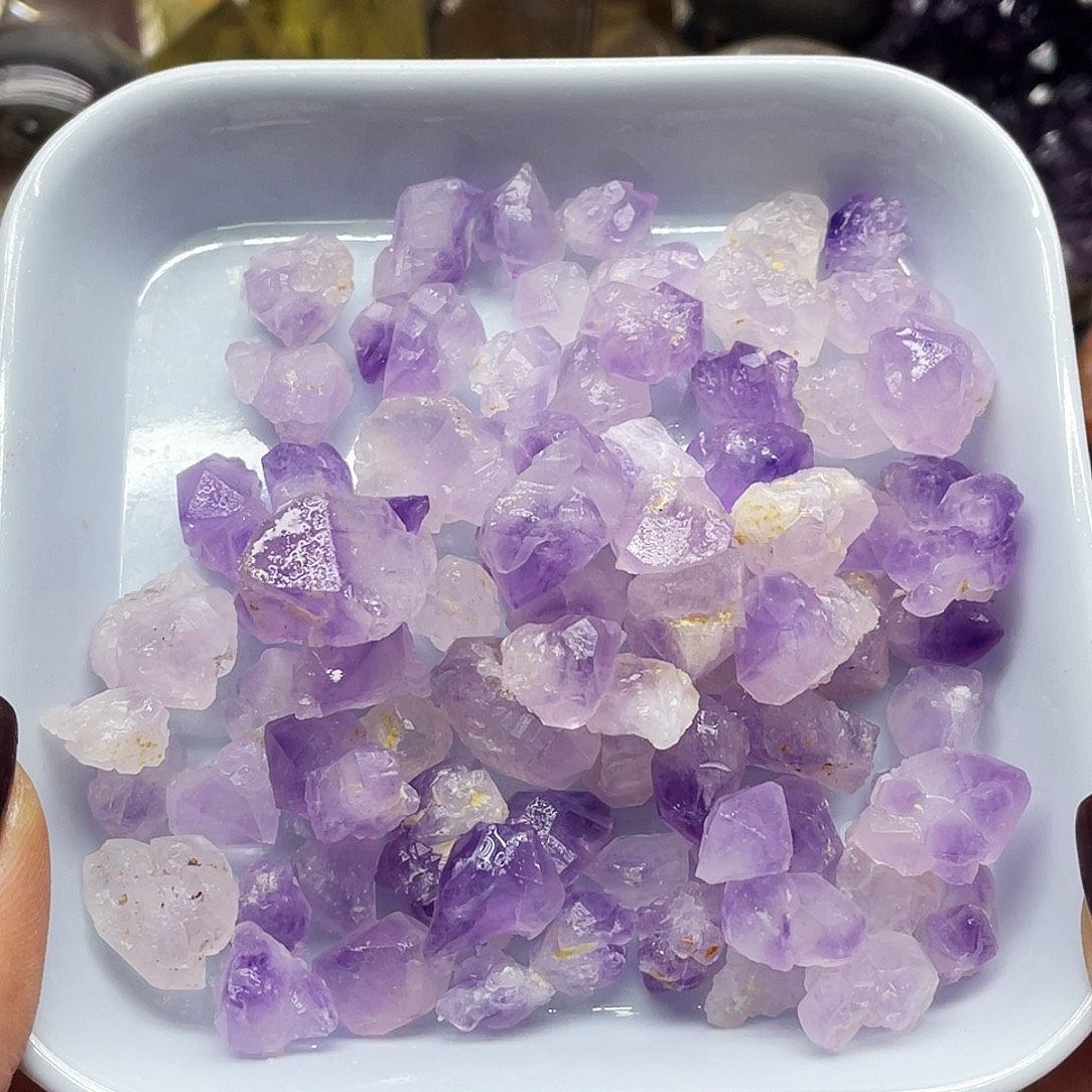 未镶嵌珠宝半成品水晶23紫牙碎石100g
