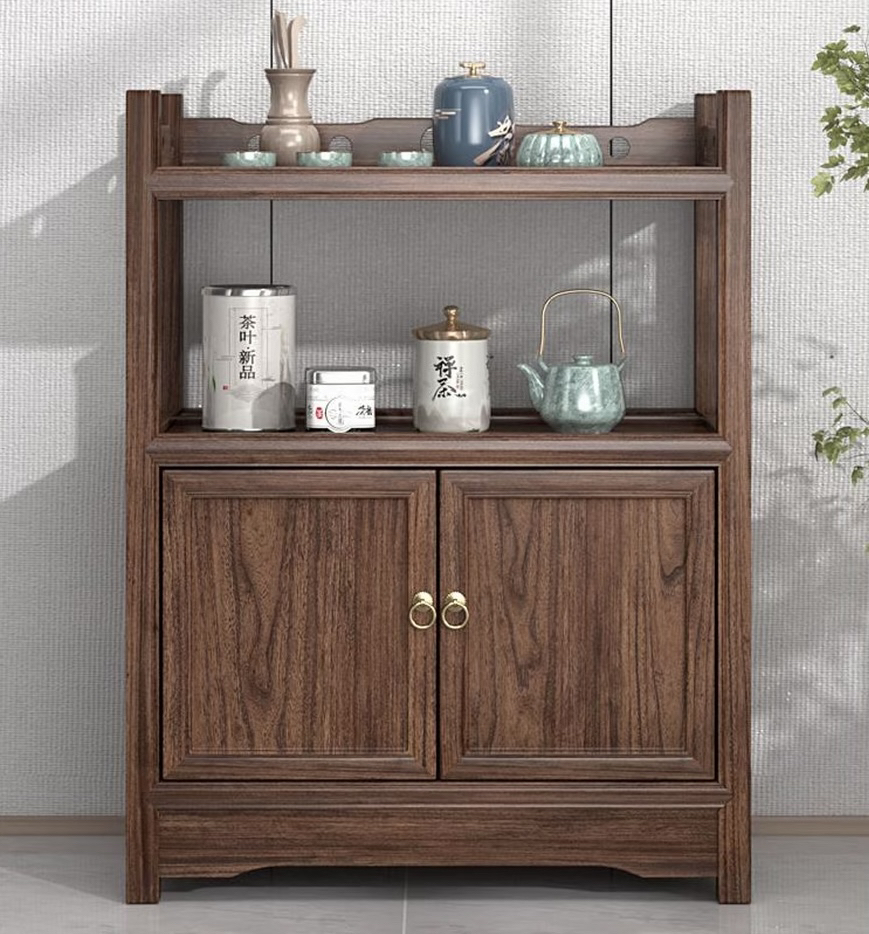 客厅角边几榆木新中式茶水柜简约储小型茶桌置物架餐边柜茶叶边柜