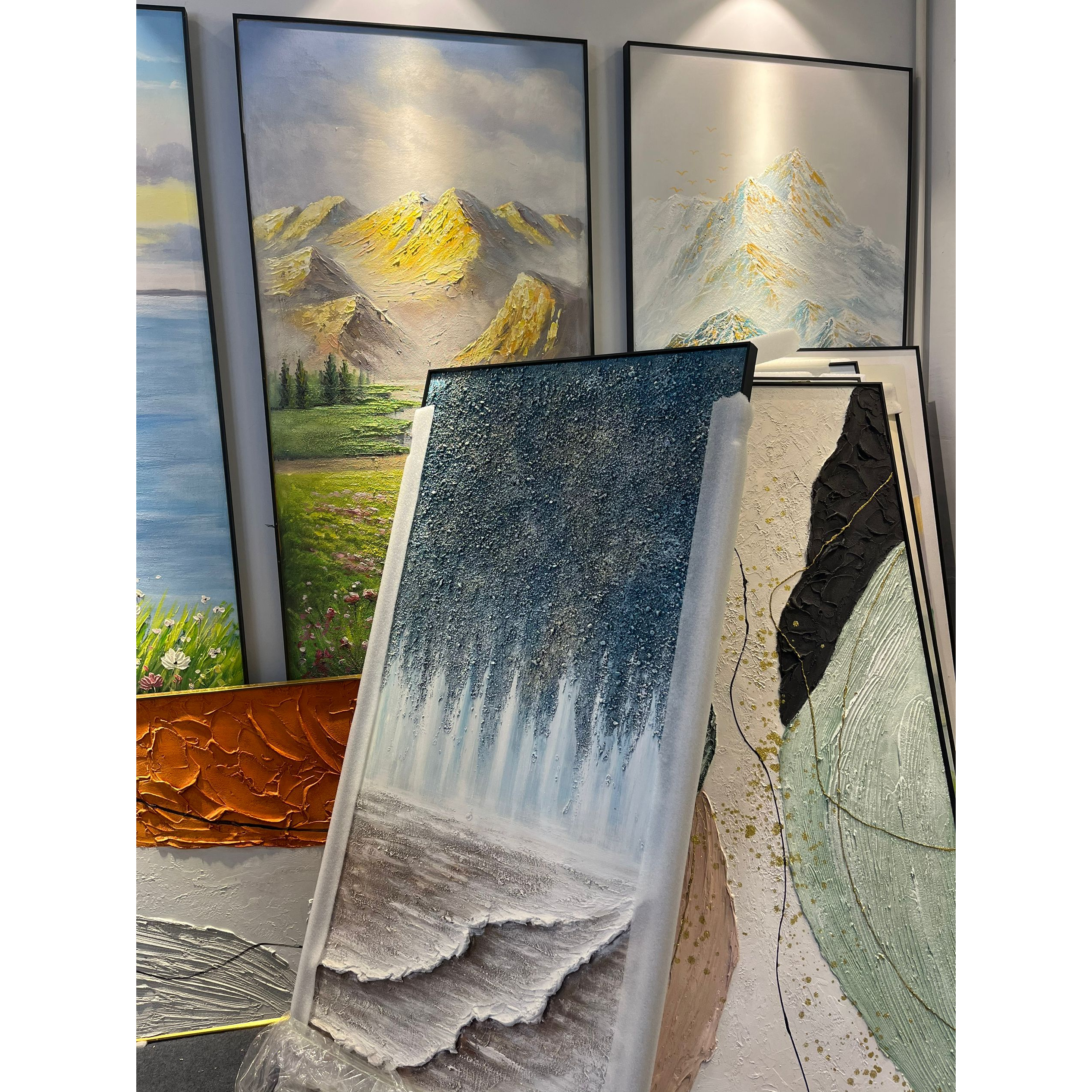 简约百搭餐厅客厅玄关沙发背景墙手绘油画装饰画