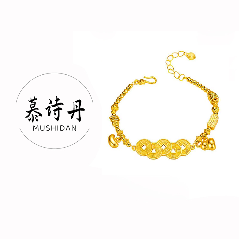 铜合金手链 原创设计链条环环相扣水波纹小众手链l