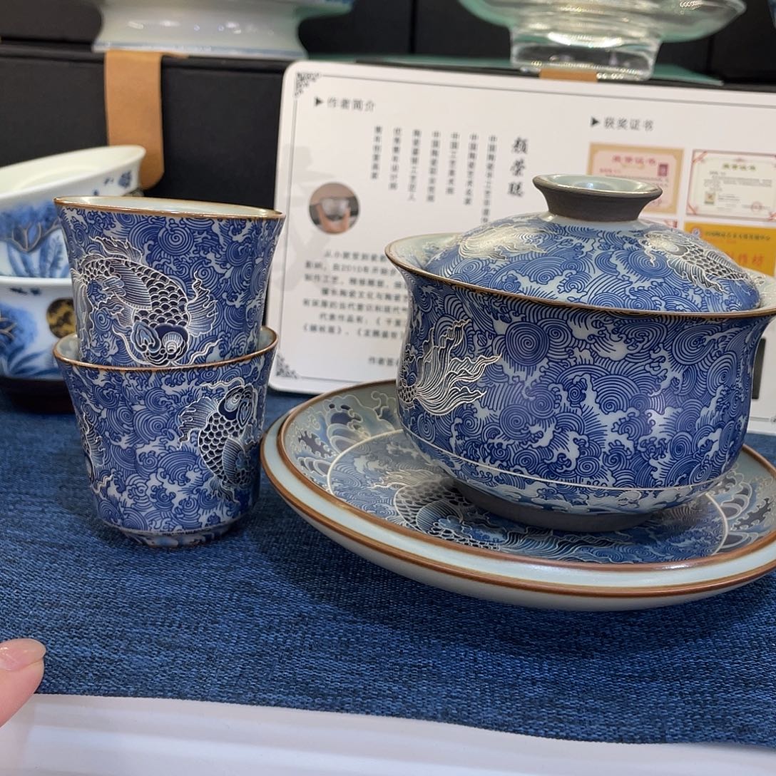 陶景德陶瓷盖碗茶具