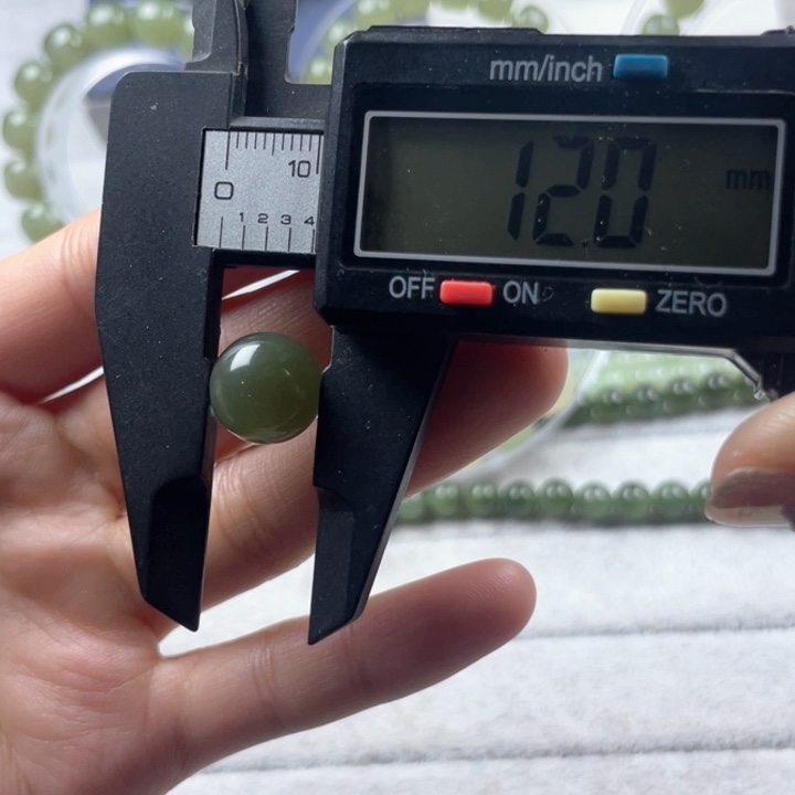 和田玉圆珠12mm尺寸单颗天然未镶嵌