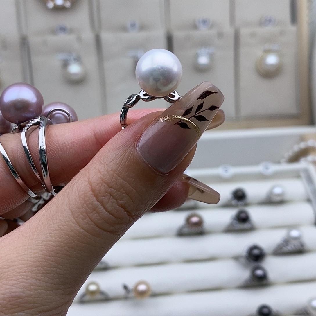 小***星戒圈海水珍珠银S925镶嵌