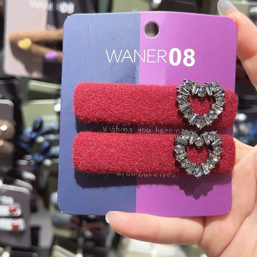 非金属爱心红色掰掰夹