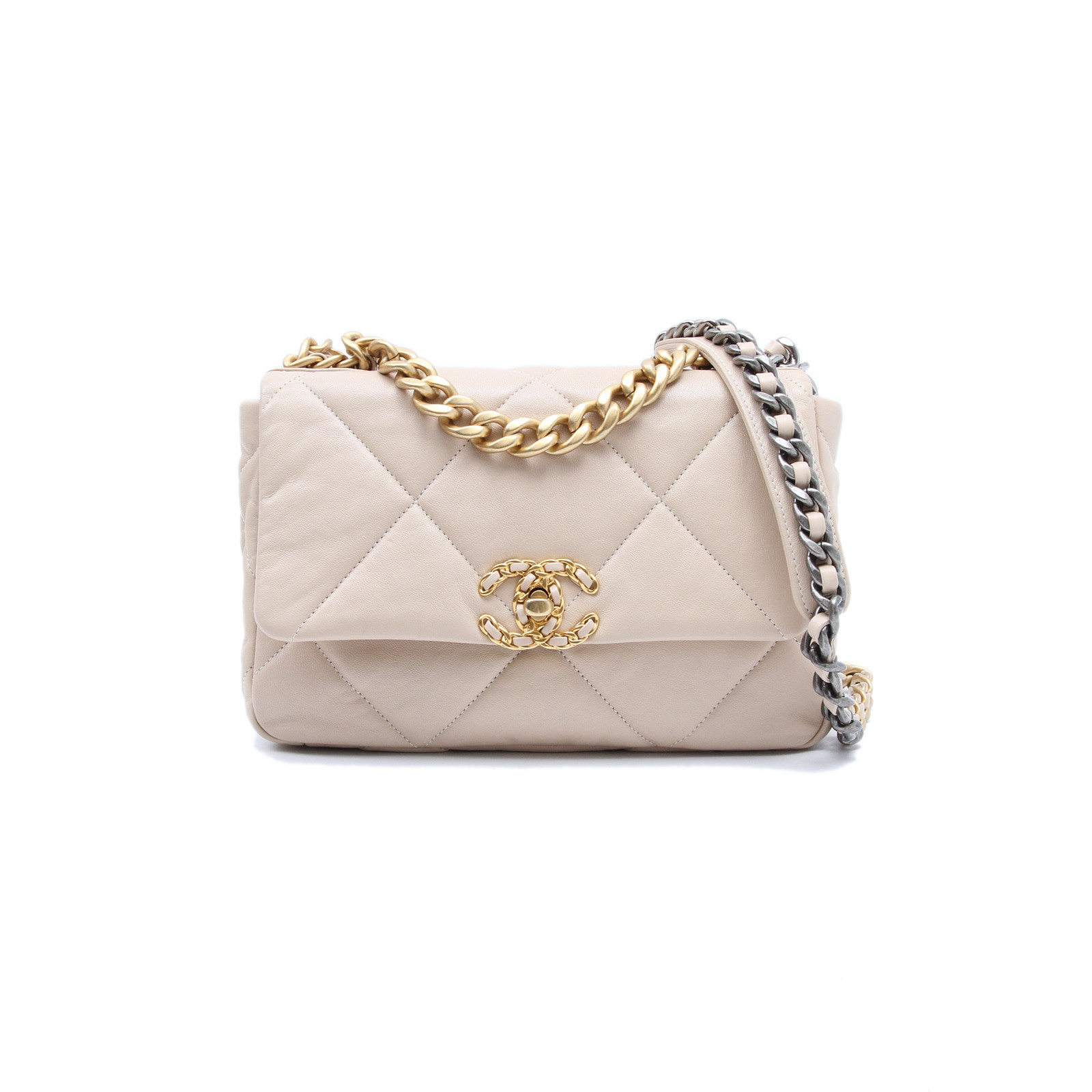 全新未使用 Chanel/香奈儿 小花6花 19 BAG 米白色 芯片开包