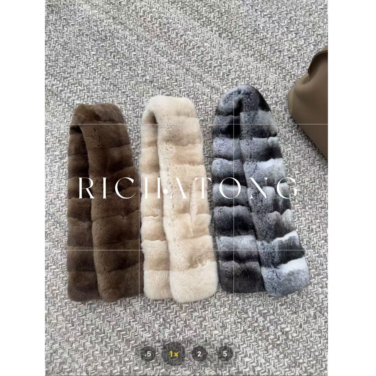 RICH ATONG.-【毛毛虫】-2025超柔软獭兔毛围巾1026-A