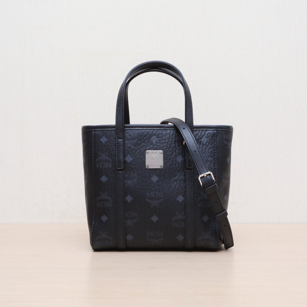 95新 MCM 单肩包 黑色菜篮子miniP215359170