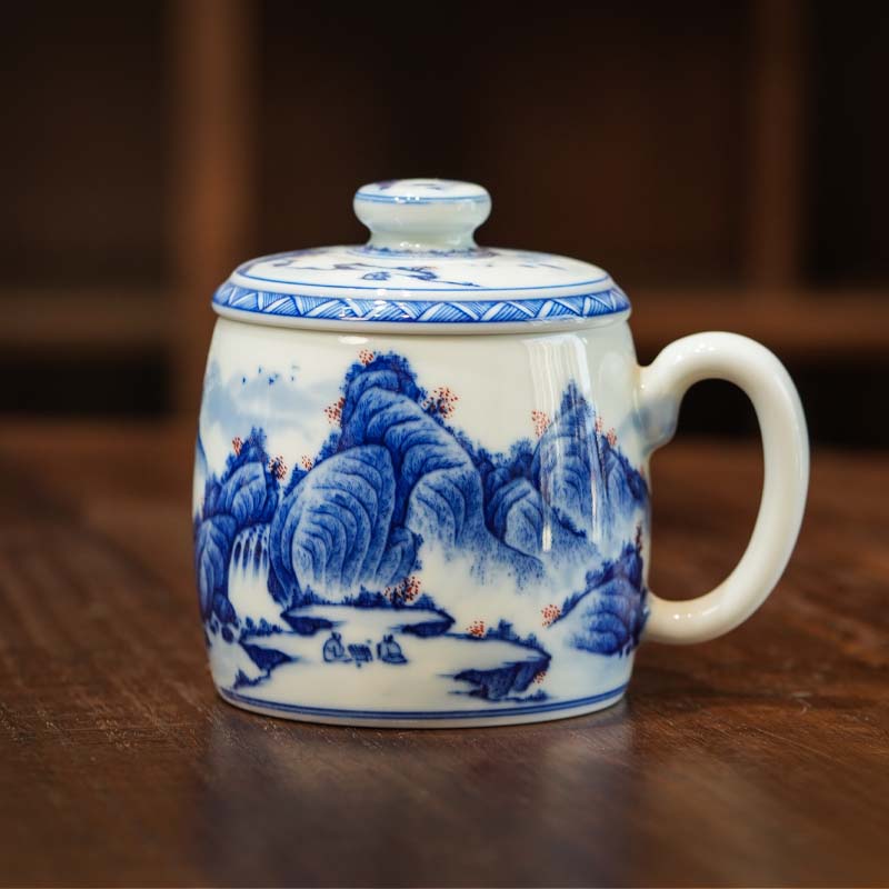 火生办公杯带盖办公茶杯家用