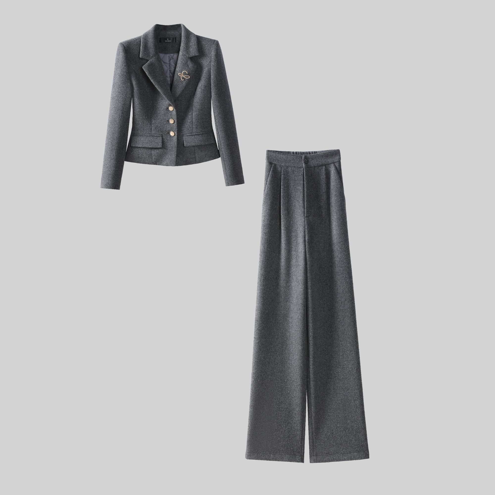 〈纪朵研〉1686休闲风时尚套装秋冬秋季粗花呢轻奢女装