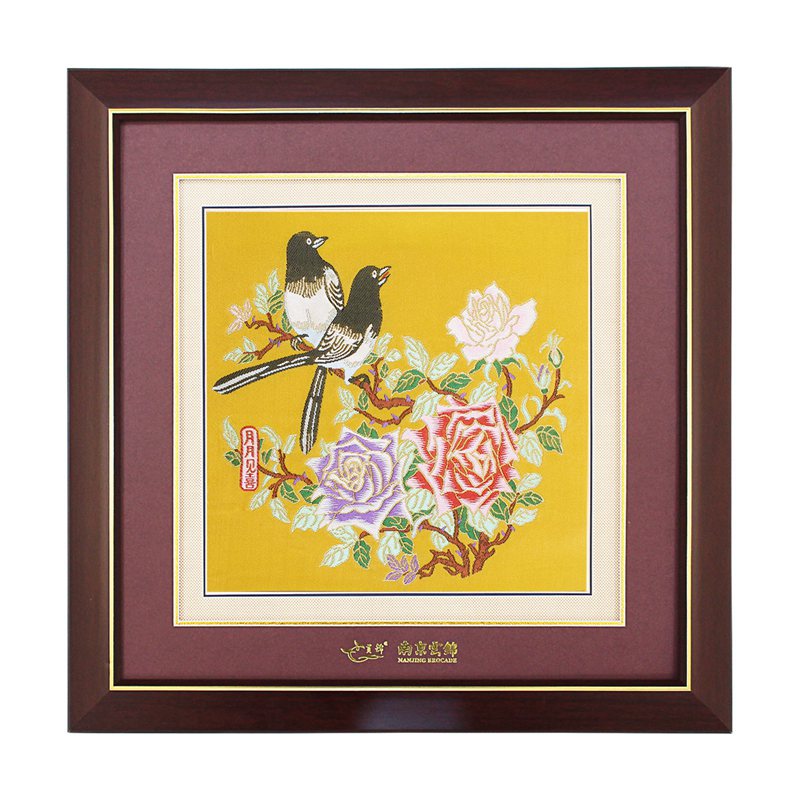 013060 月月见喜黄 三则框画