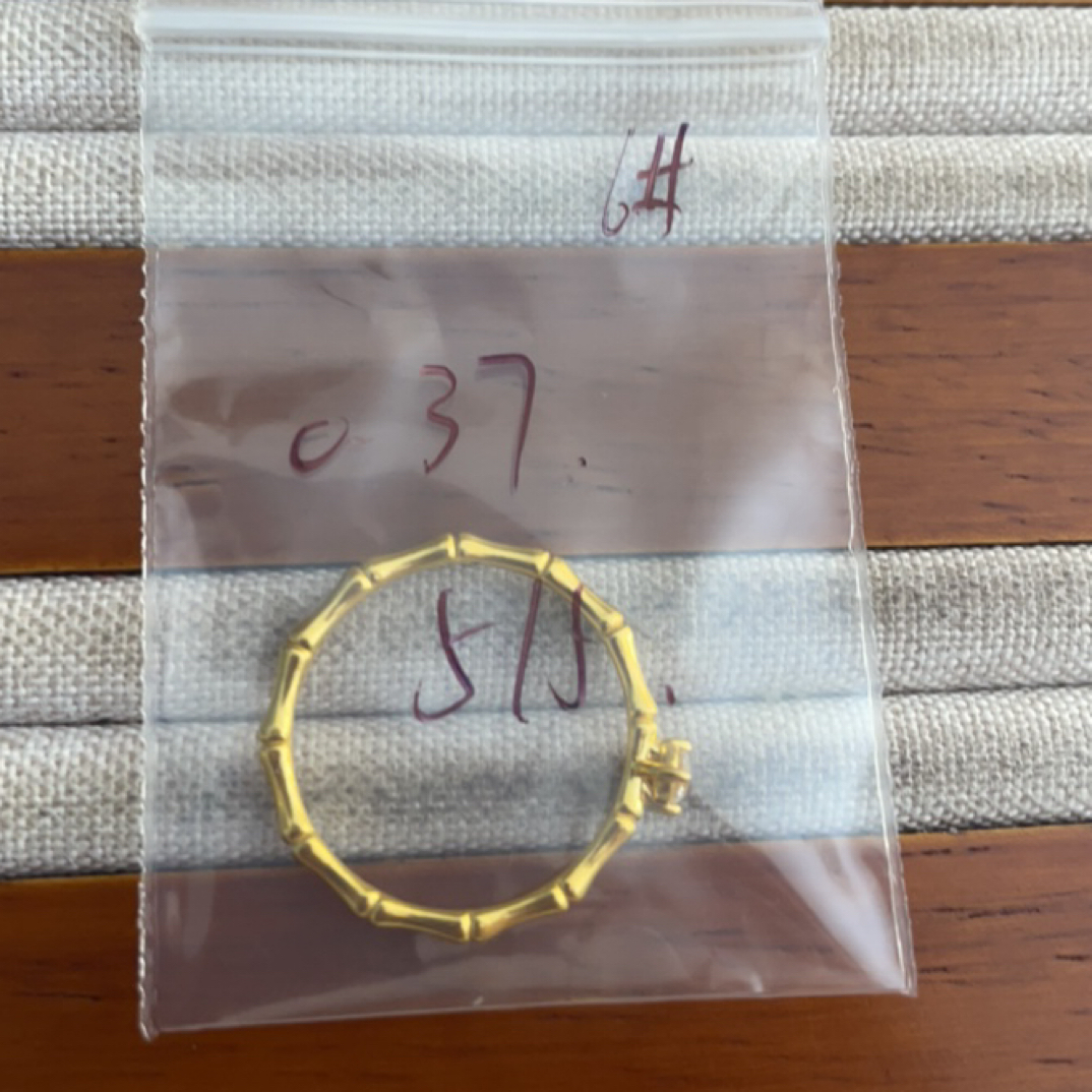克重0.37 16号 竹节6D戒指 足金999