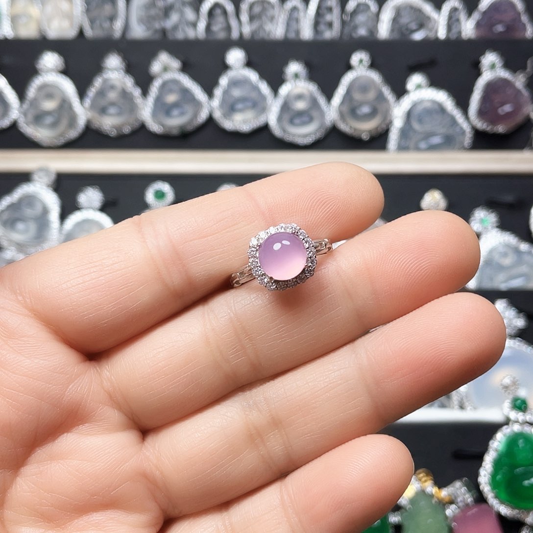 玛瑙/玉髓戒指银S925镶嵌