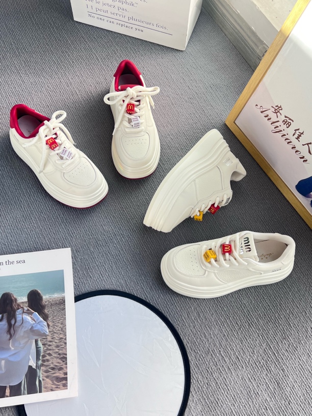 厚底松糕真皮休闲鞋百搭小个子增高韩版系带鞋