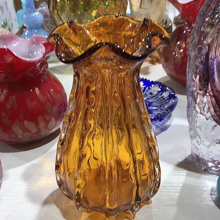 琉璃高22厘米琥珀福袋花瓶