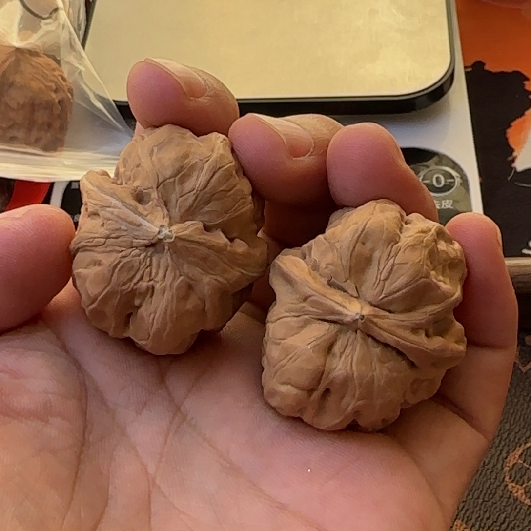 文玩核桃吊坠34蛤蟆头，尖有黄，