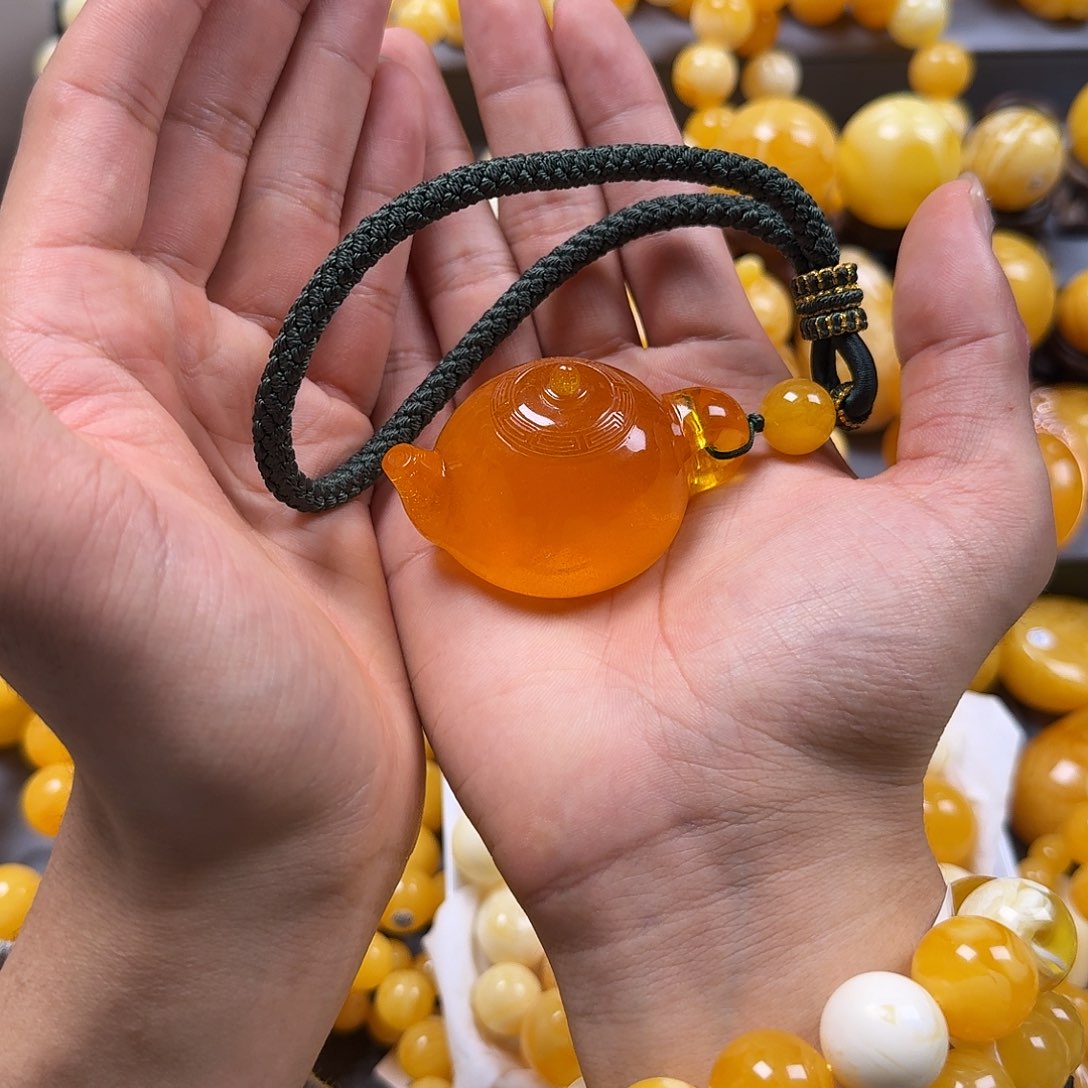 琥珀珠宝奇石未镶嵌把把壶