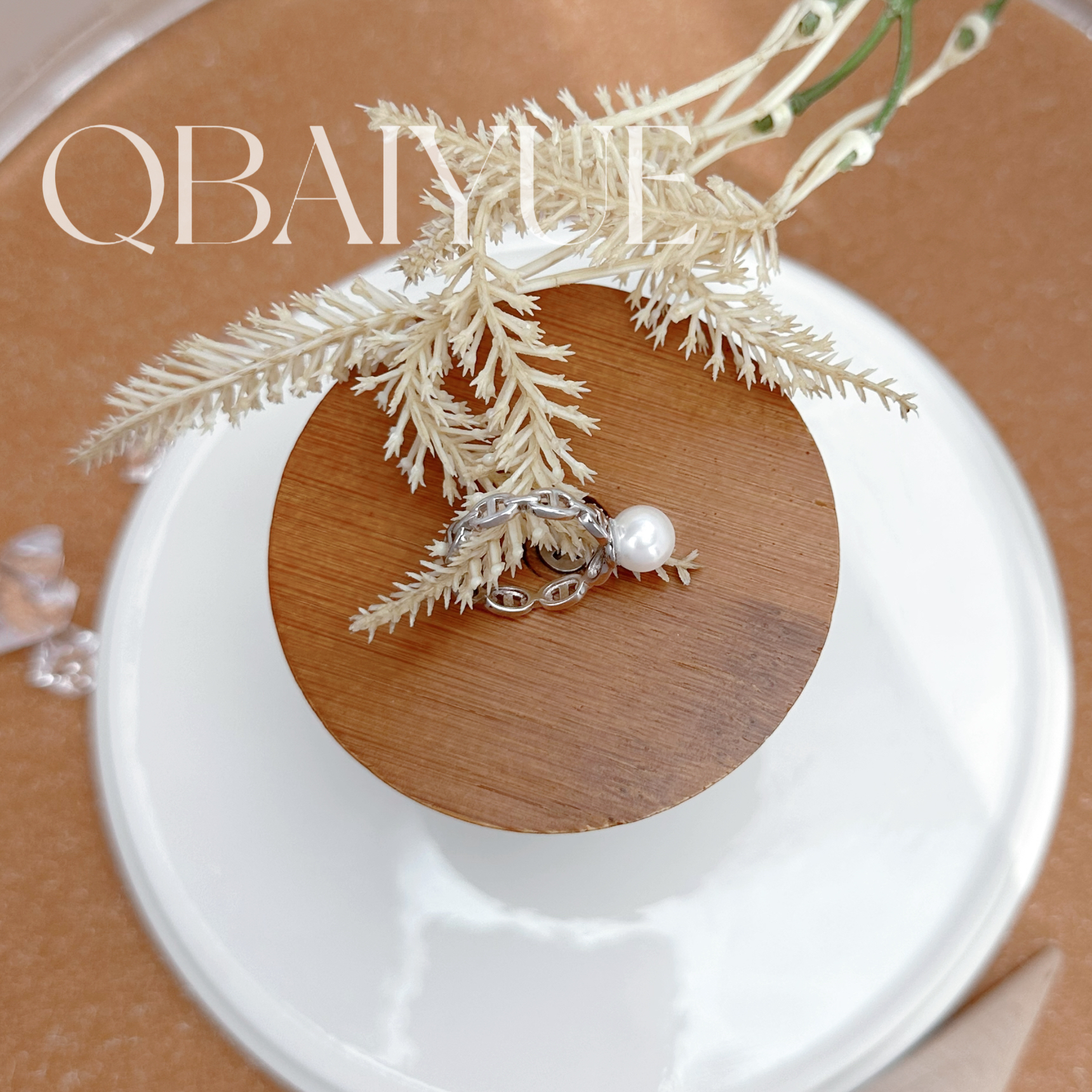 925银戒指 气质 百搭 开口可调节 冷光白时尚8-9MM戒指