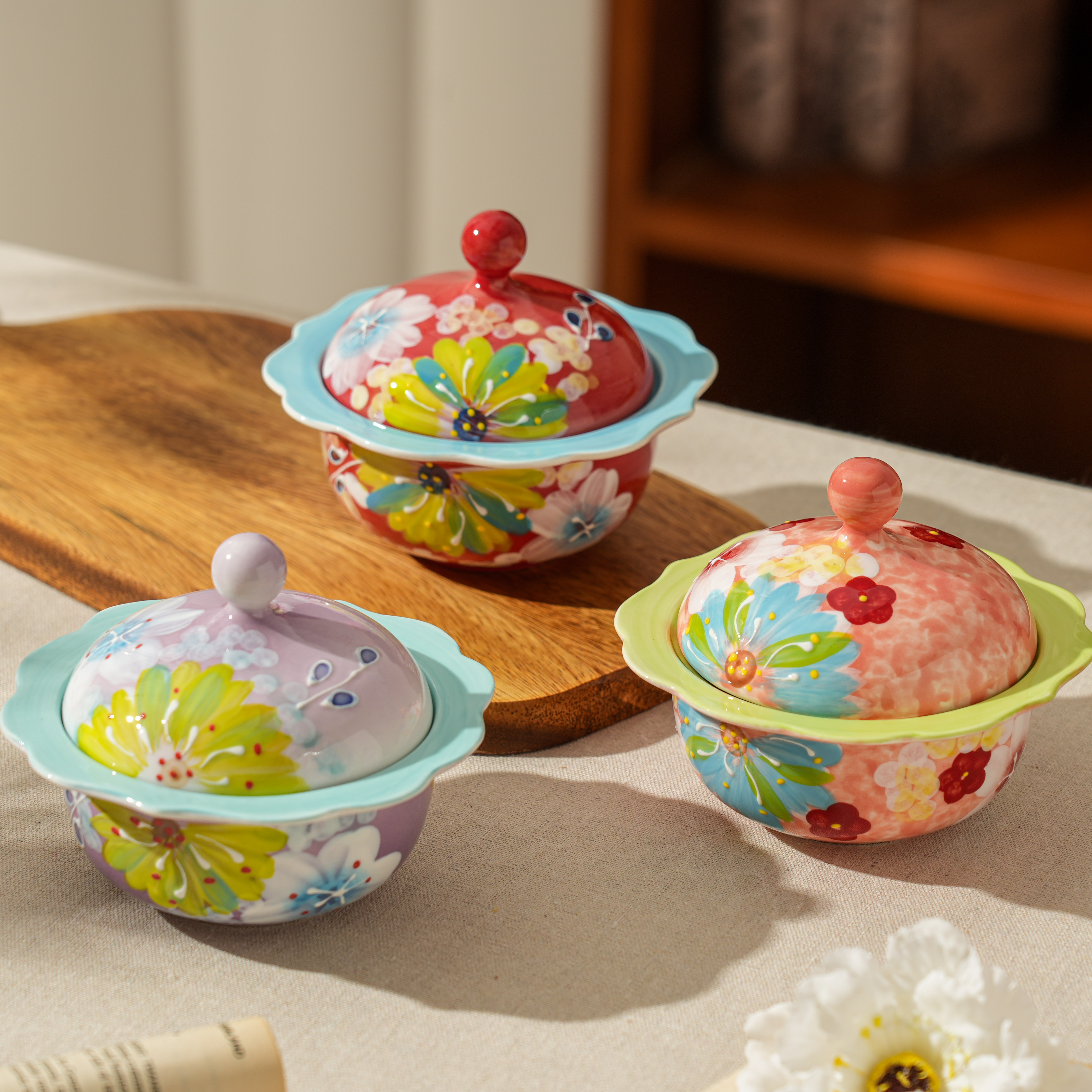  【SILESIA/出口原单】濑户烧-飞边炖盅单个装