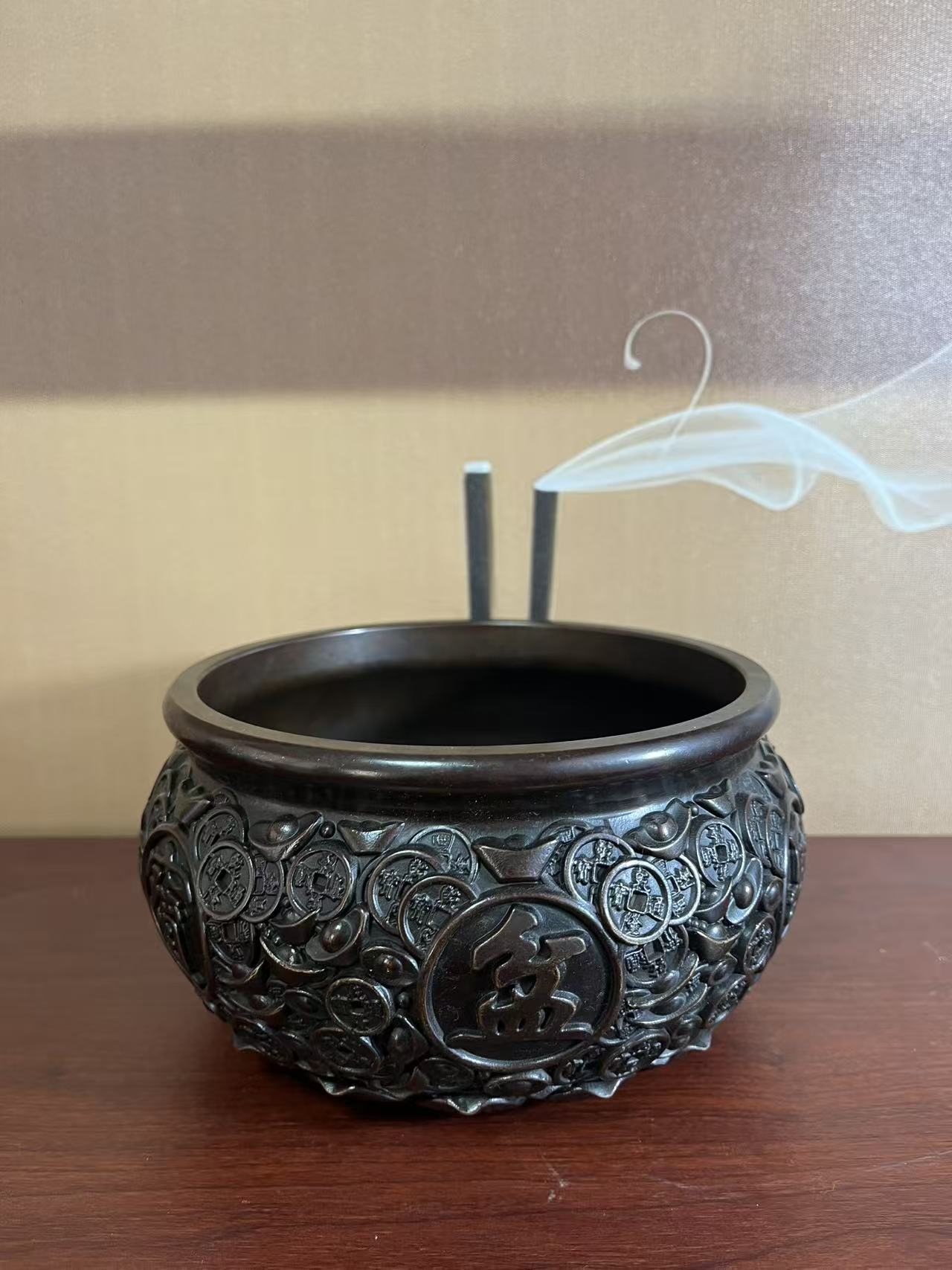 中式家用客厅玄关招财聚财大号