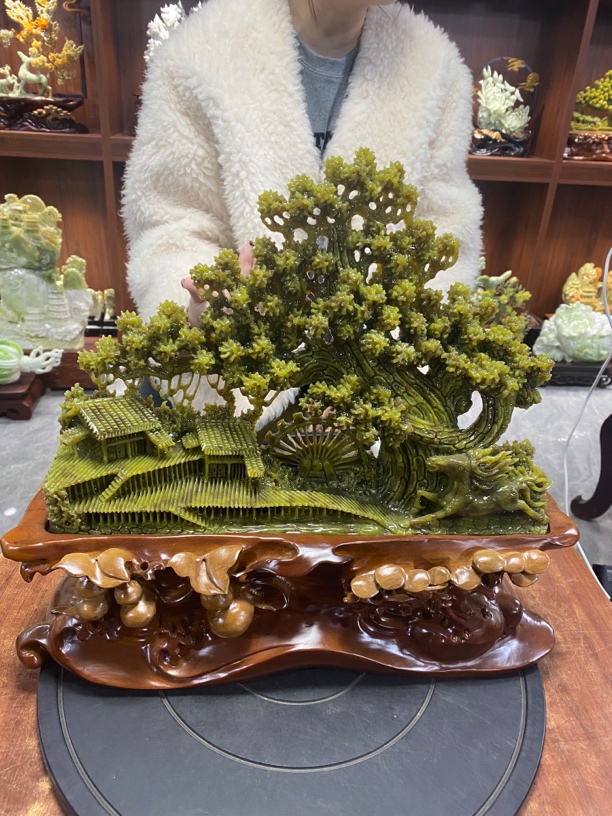 摆件新中式玄关山水摆件办公室摆件