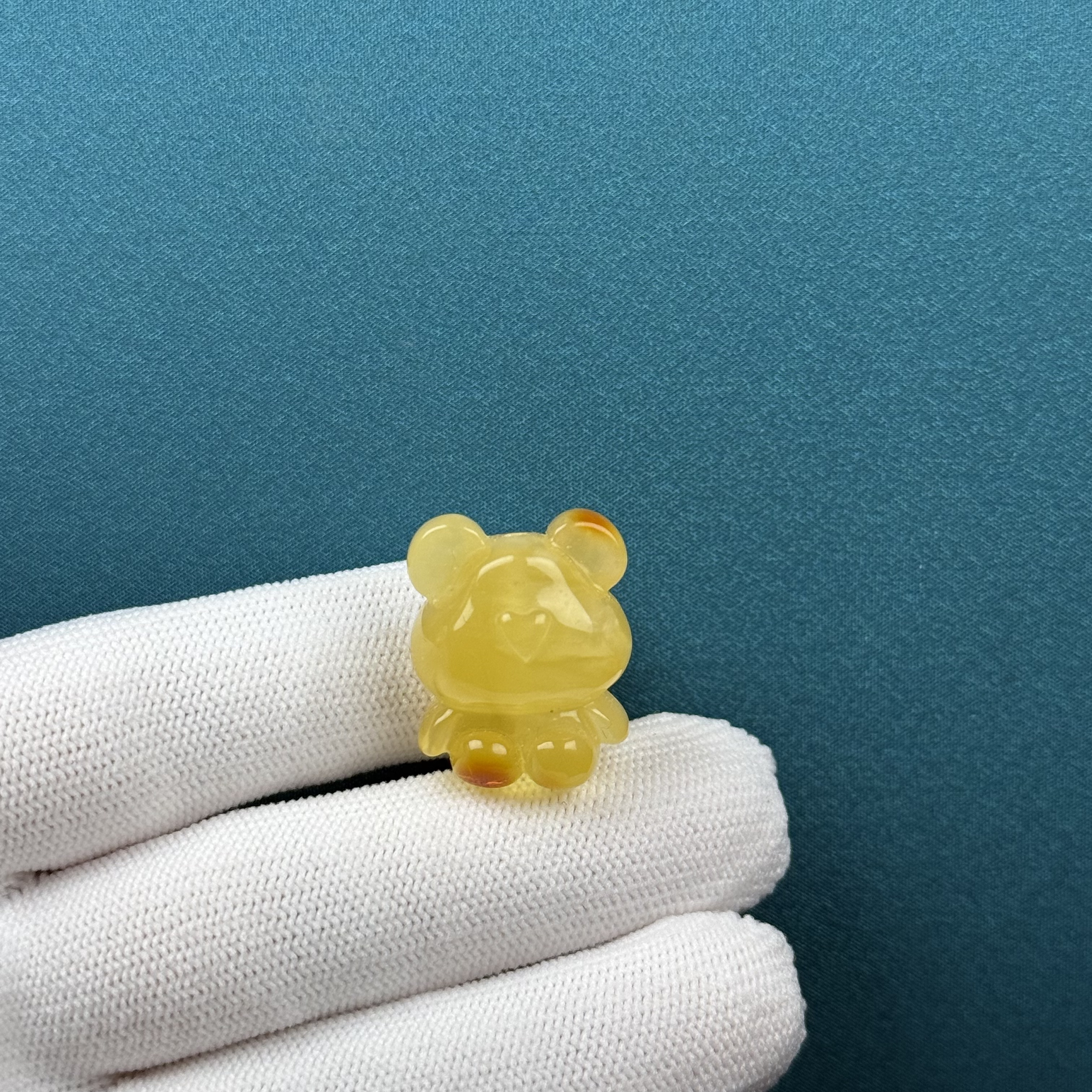 D7417天然原矿蜜蜡 瑕疵特价小熊 18*23*16mm支持复检假一罚十