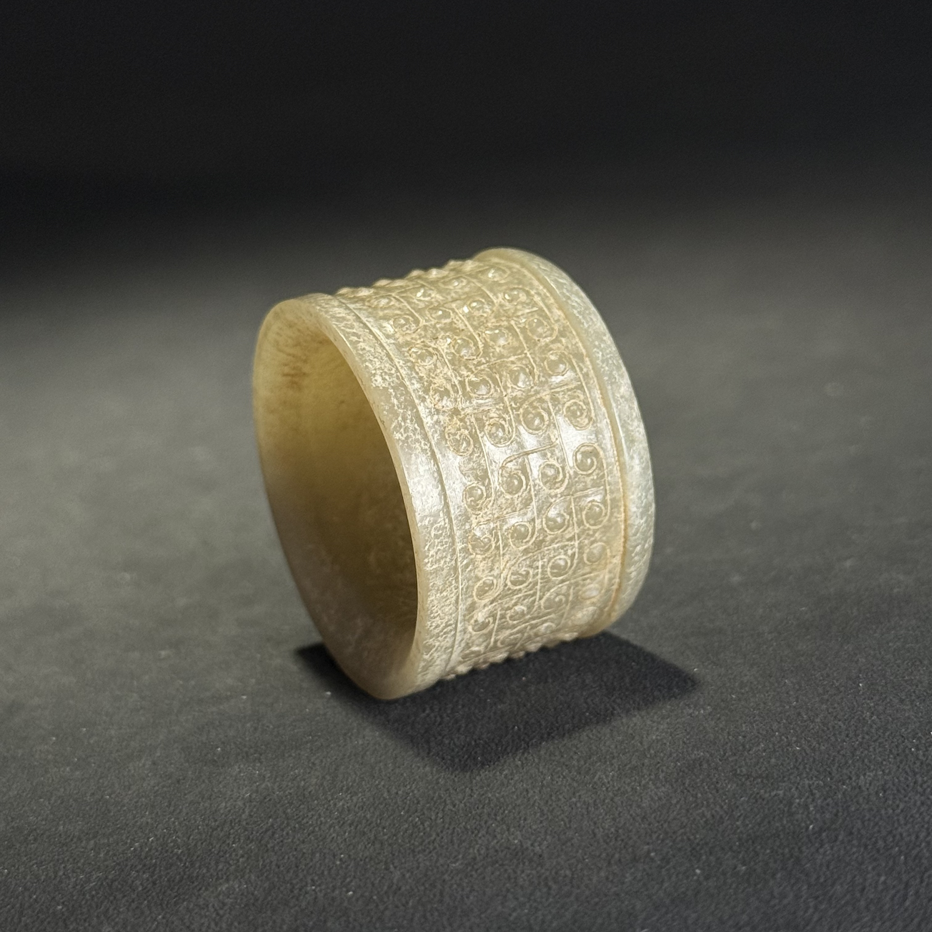 清勾连谷纹扳指-HBG15835