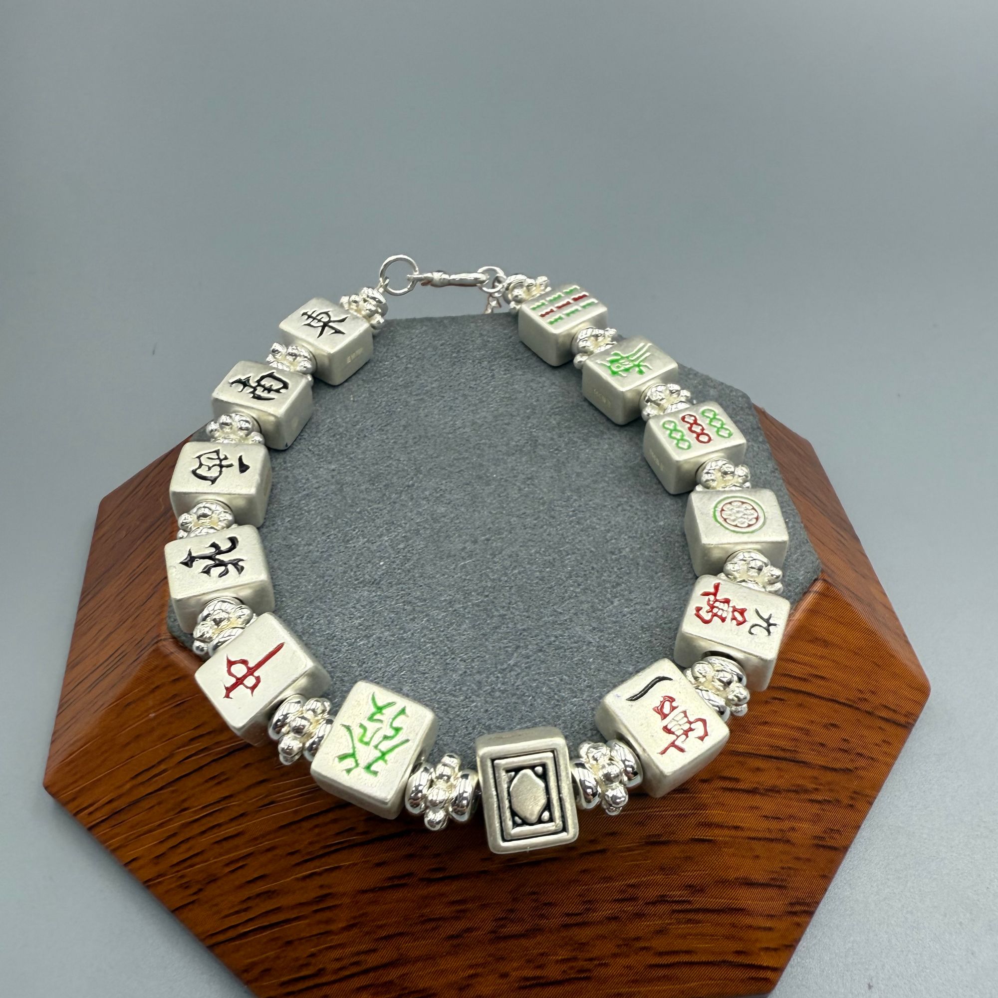 足银手链 【鲁姆银】足银麻将手链LMY032