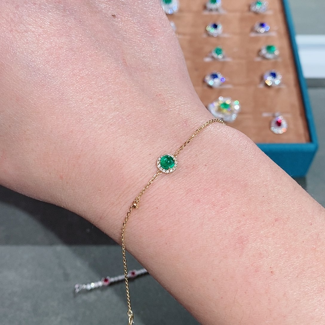 祖母绿手链18K金镶嵌哥伦比亚0.50克拉