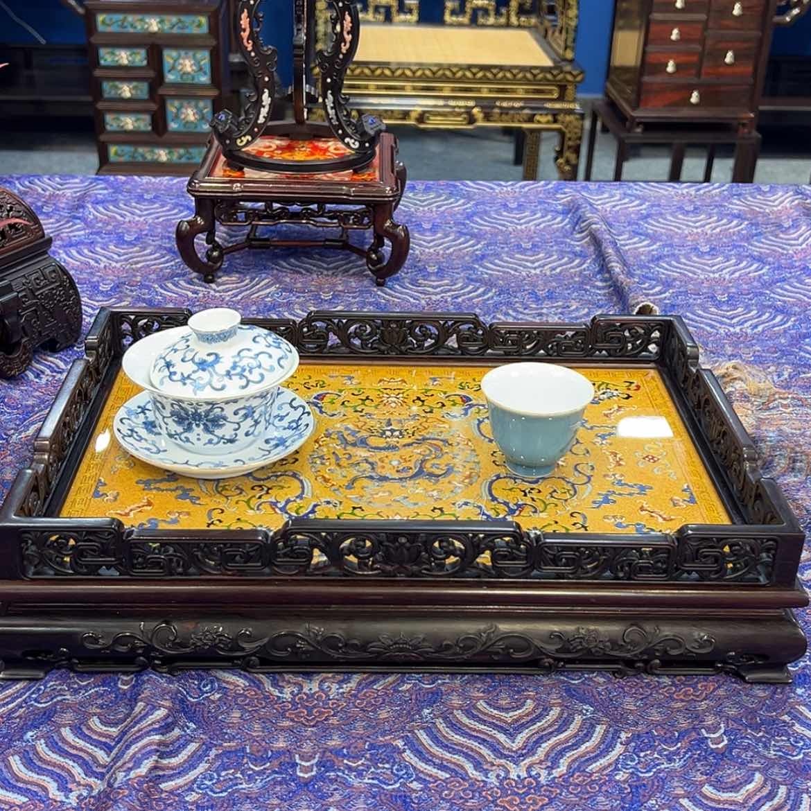 【闪购商品】红酸枝木类成套家具茶盘