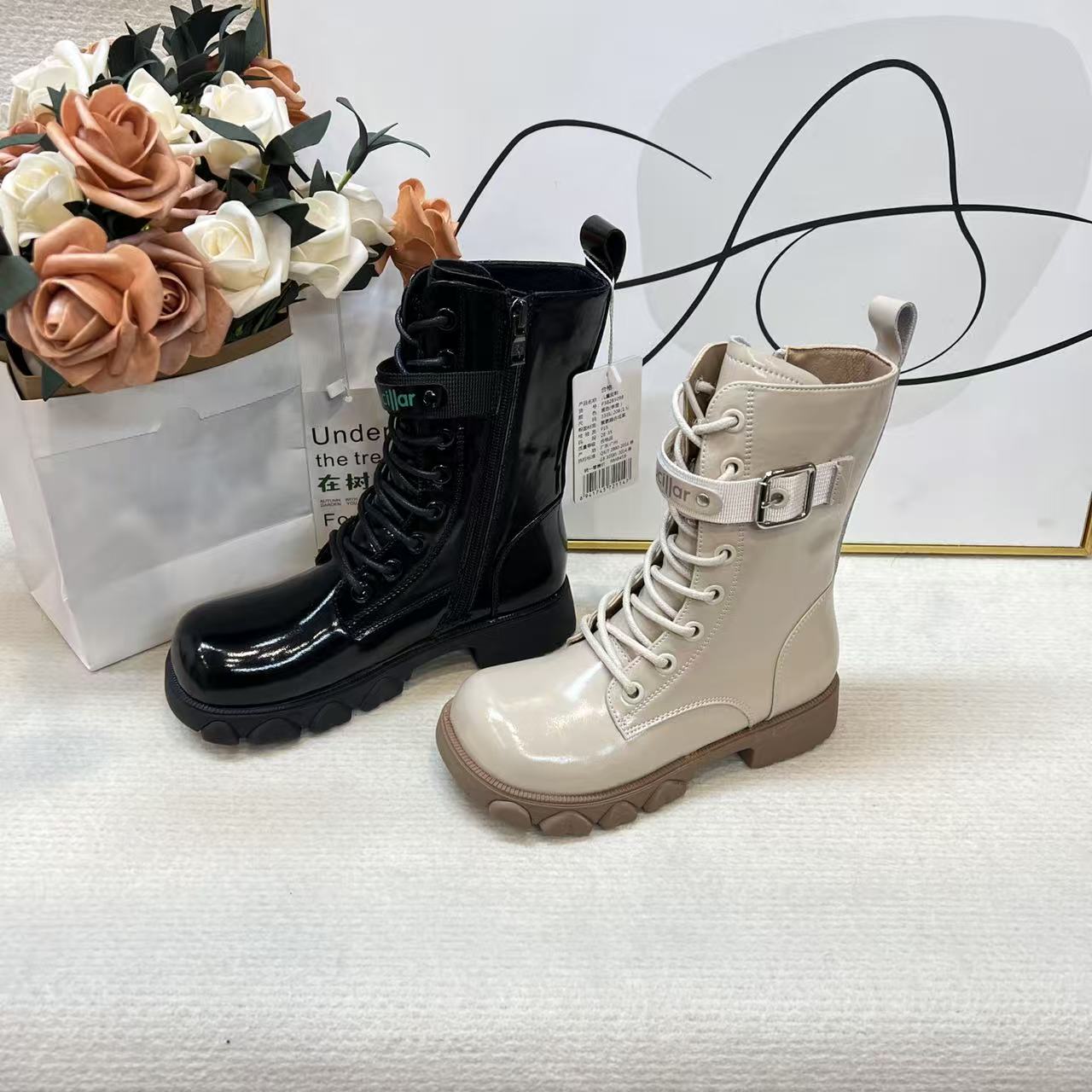 【PAUCILLAR普西拉】5098/四季皮面靴子/防踢防滑运动学步机能鞋