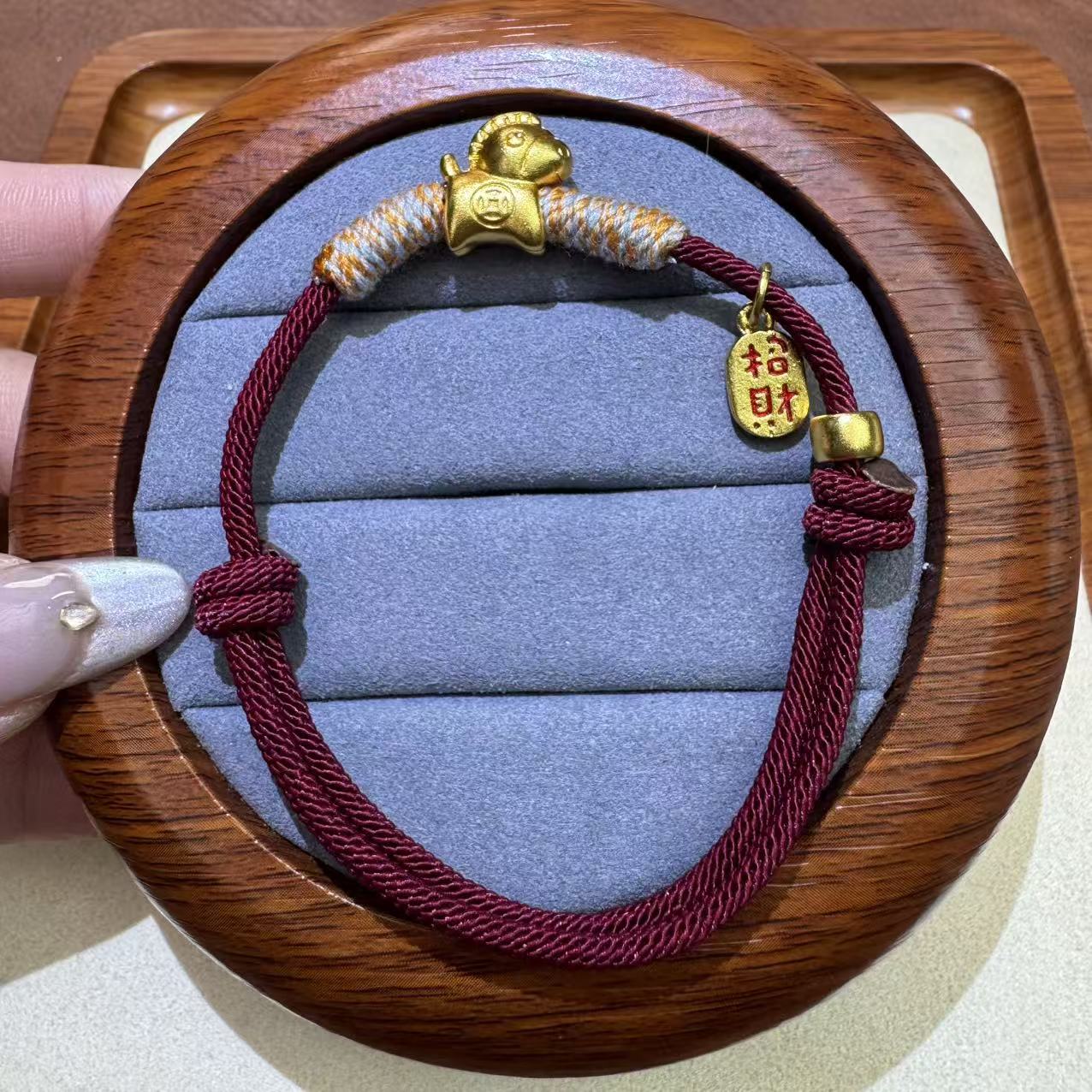 非金属珐琅手链 马上来财 红绳手链 K373