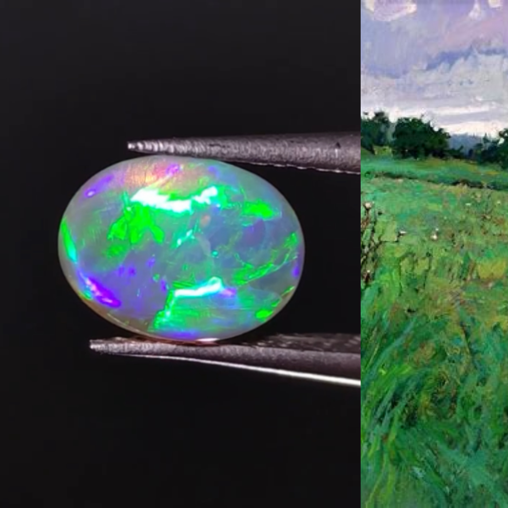 11.12上新澳大利亚高亮精品黑欧泊可镶嵌定制戒指