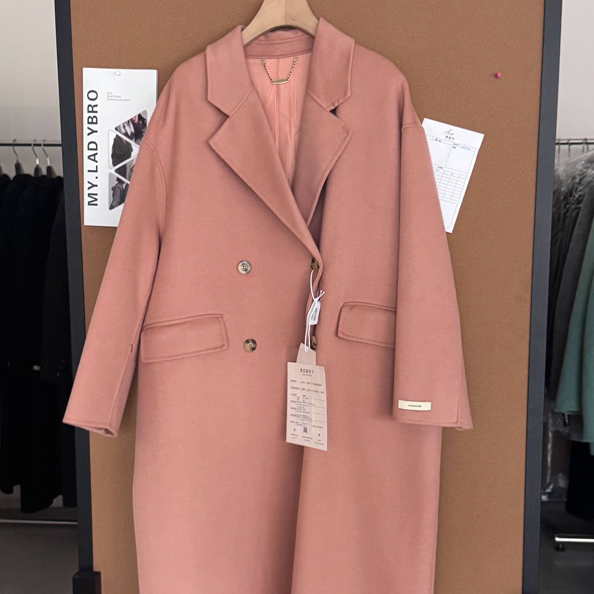 《海盐玫瑰》简约宽松休闲设计师翻领双面呢大衣