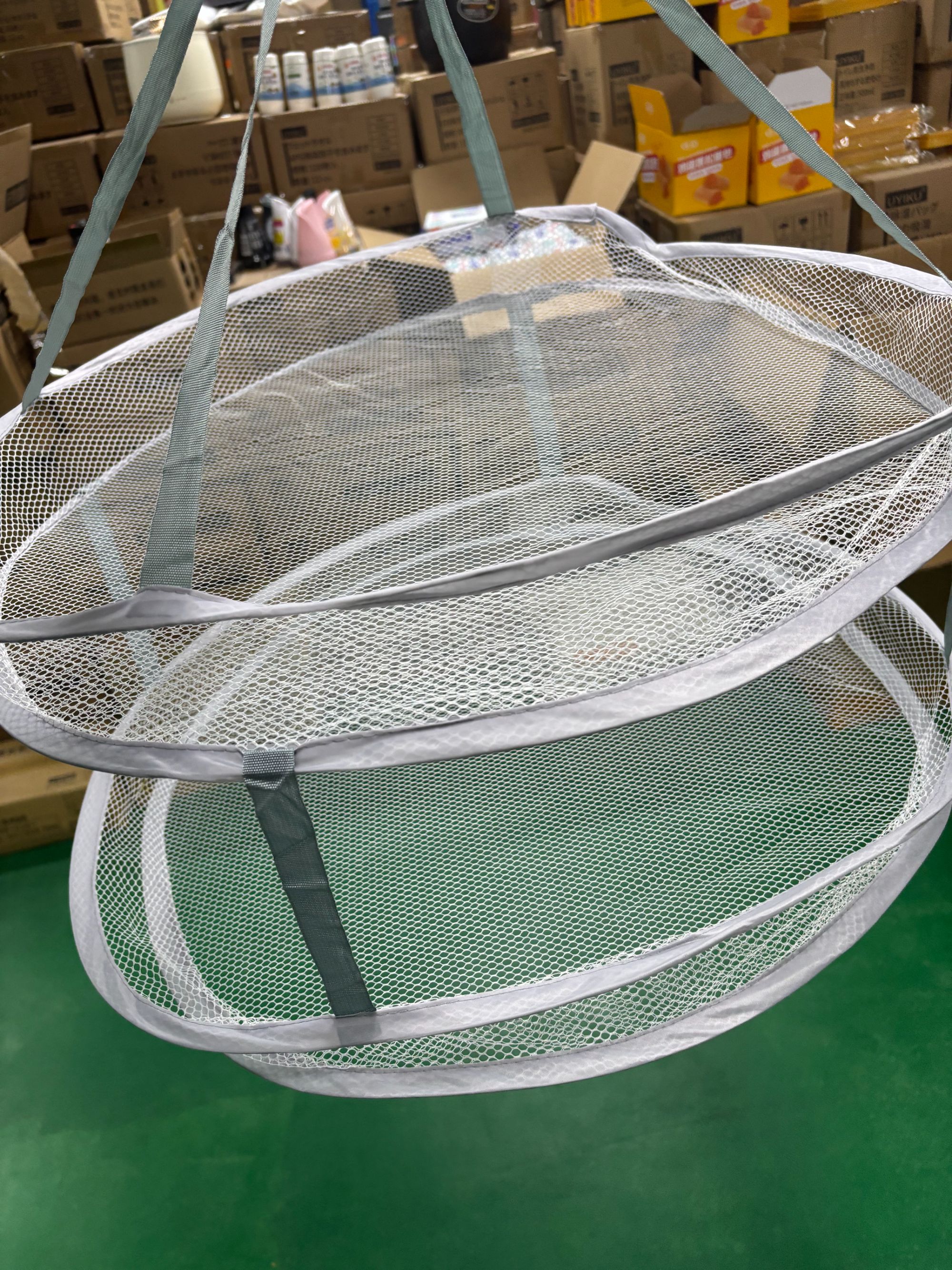 纯色层复古元素晒衣篮晒衣架晾衣网双层