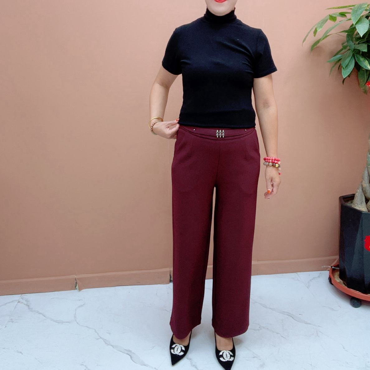 1550秋季时尚柔纱棉阔腿裤（7寸8）