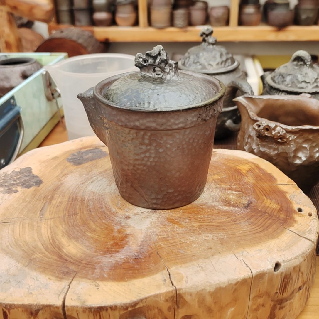 坭兴陶纯柴烧全手工宝瓶130c