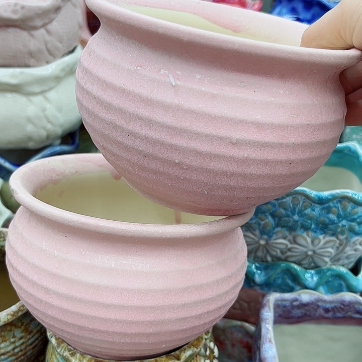 多肉绿植陶瓷花盆9.9包邮，有孔