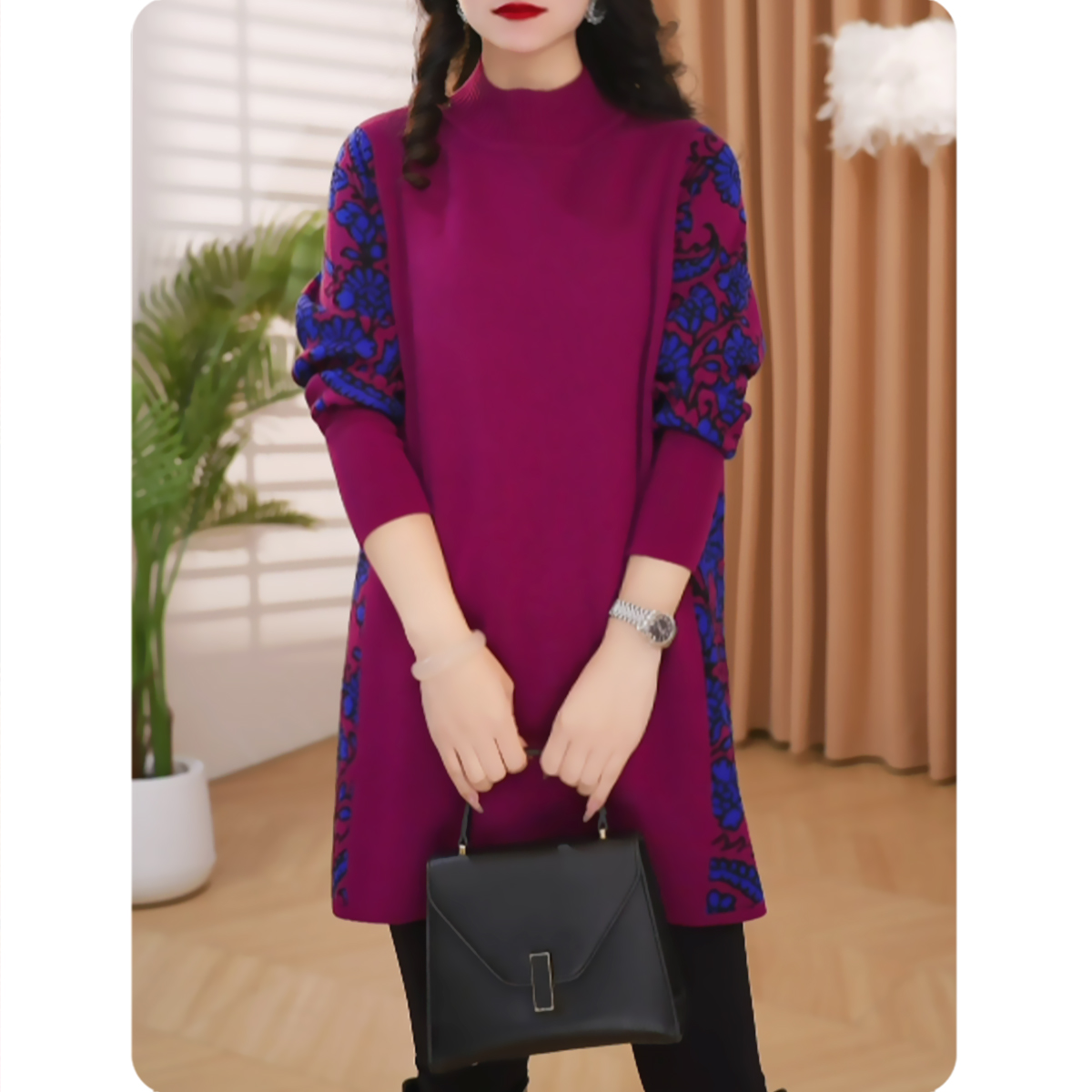 |康乃馨|新款时髦女士毛衫优雅上衣显瘦女装4ZS01CZ239