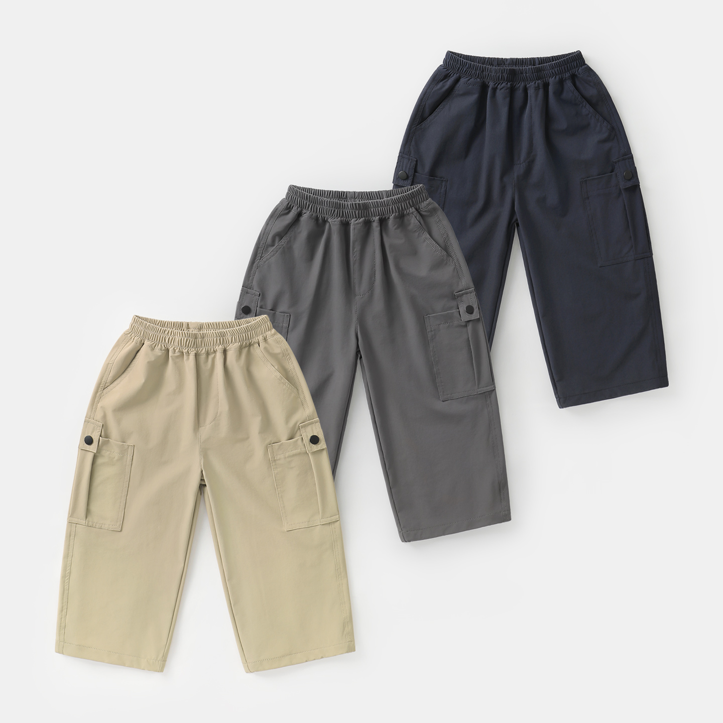 男童山系工装口袋休闲长裤童装2026新款春装儿童春秋裤子U17176