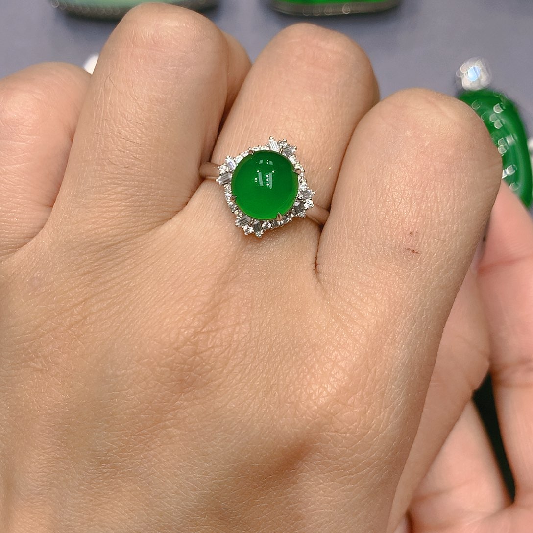 翡翠颈饰18K金镶嵌00888