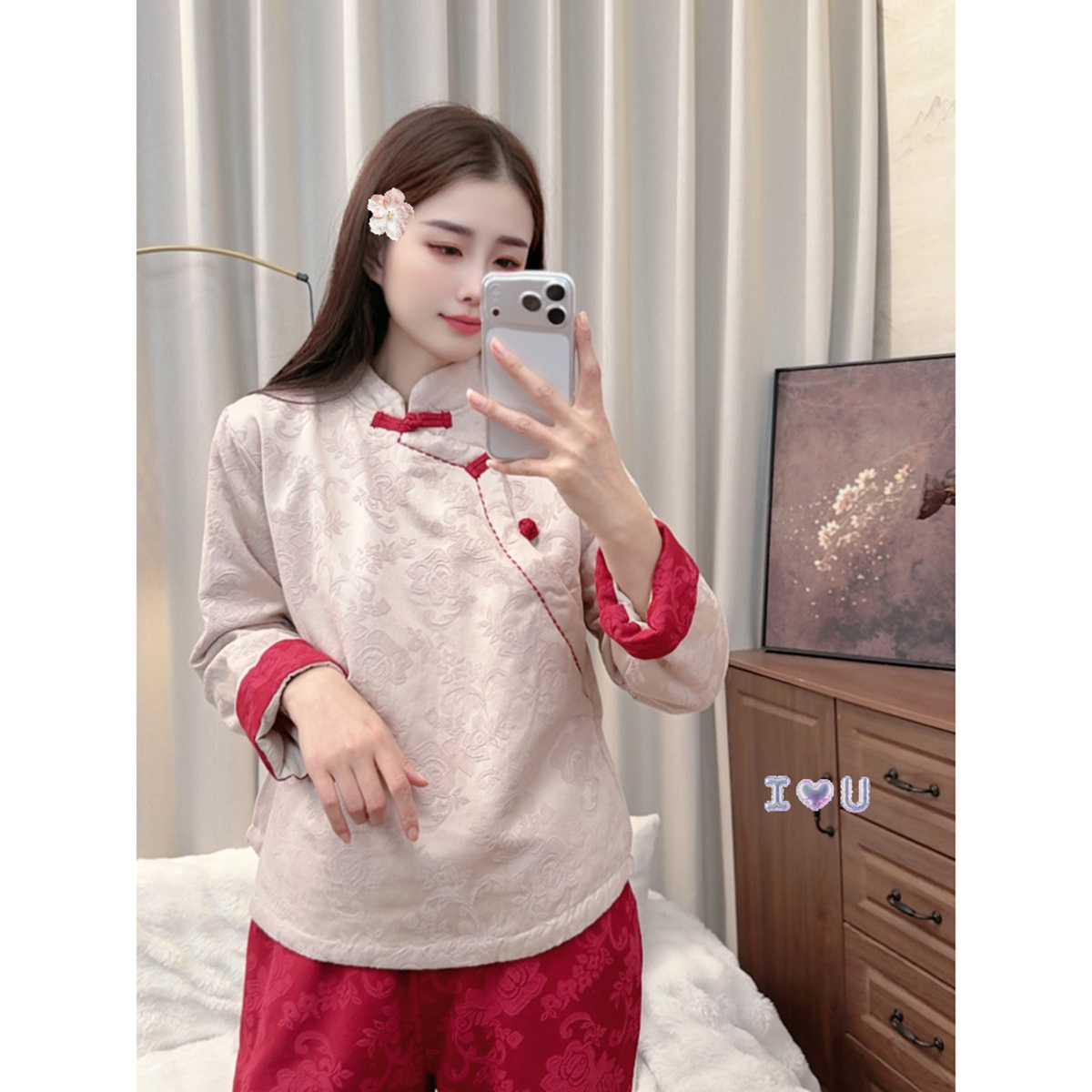 【熙华悦】盘扣加棉加厚棉麻保暖外套女冬季国风中长款棉衣棉服