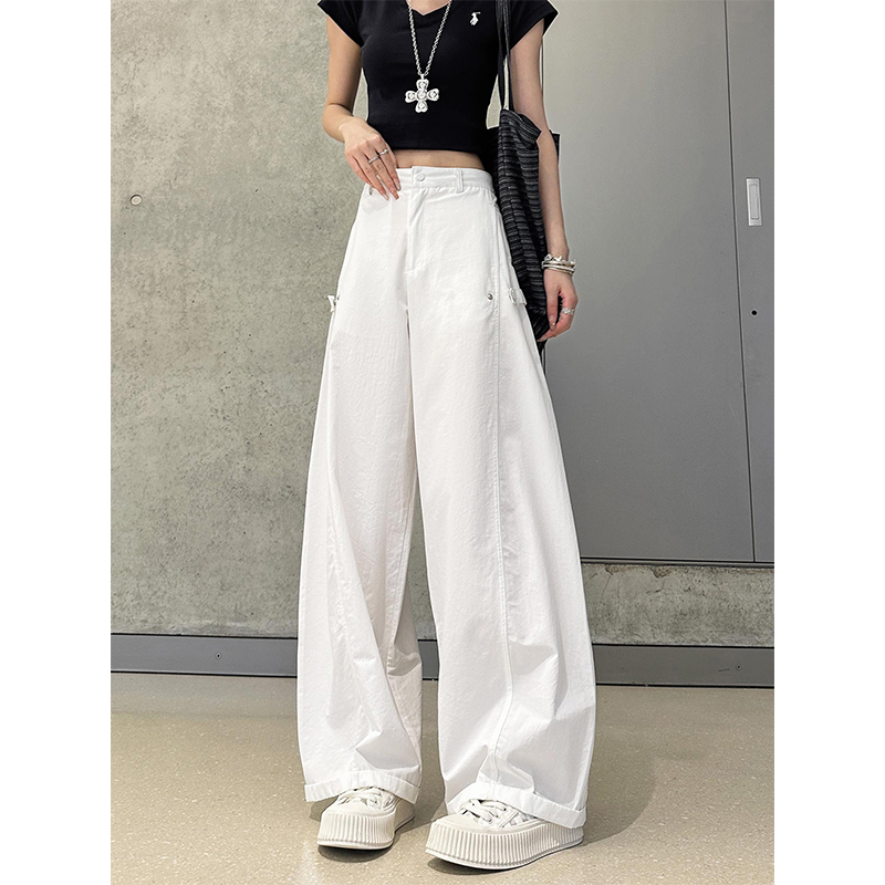 工装裤2025高腰显瘦阔腿休闲弯刀裤女秋冬复古工装直筒裤2382-1