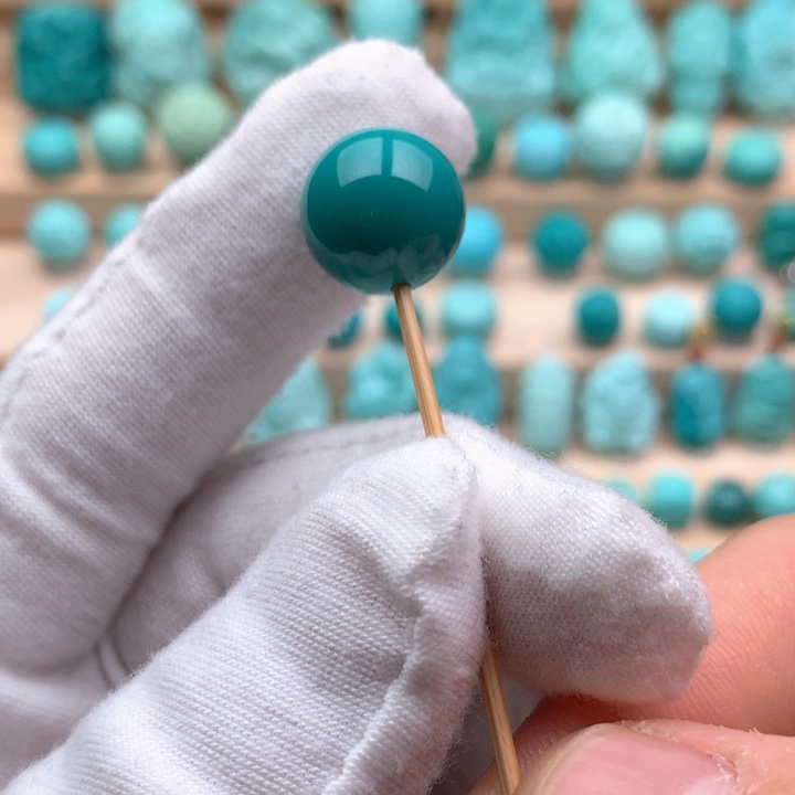 绿松石珠宝奇石未镶嵌绿松圆珠