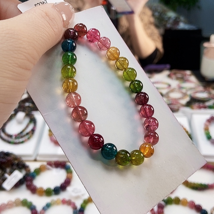 碧玺手链未镶嵌G2367单圈微色差发一