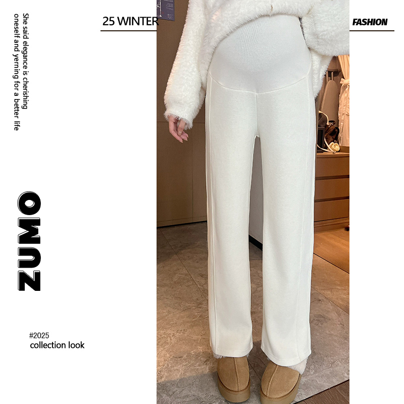 2025新款宽松孕妇裤秋外穿秋冬阔腿裤加绒冬孕妇装秋季大码小个子
