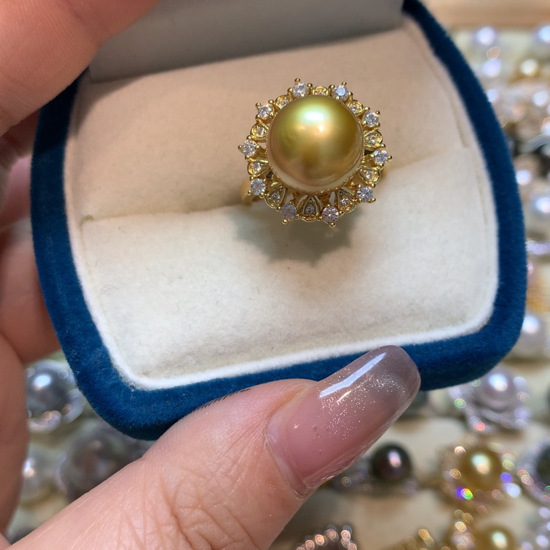 海水珍珠戒指银S925镶嵌